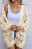 Openwork Open Front Long Sleeve Cardigan - Trendsi - Flyclothing LLC