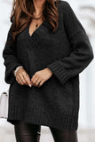 V-Neck Dropped Shoulder Sweater - Trendsi - Flyclothing LLC