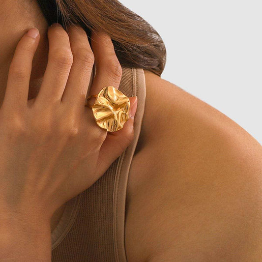 18K Gold-Plated Irregular Open Ring - Trendsi - Flyclothing LLC