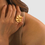 18K Gold-Plated Irregular Open Ring - Trendsi - Flyclothing LLC