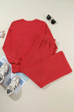 JOLLY Round Neck Long Sleeve Top and Pants Lounge Set - Trendsi - Flyclothing LLC