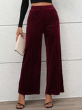 Elastic Waist Wide Leg Pants - Trendsi - Flyclothing LLC