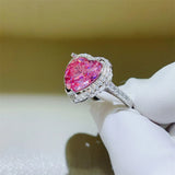 5 Carat Moissanite 925 Sterling Silver Heart Ring - Trendsi - Flyclothing LLC