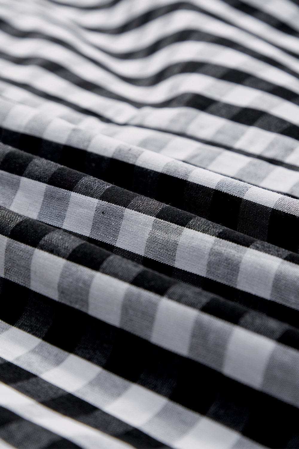 Ruffled Plaid Mock Neck Cap Sleeve Blouse - Trendsi - Flyclothing LLC