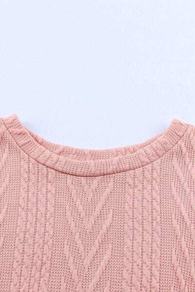 Sequin Leopard Round Neck Long Sleeve Sweater - Trendsi - Flyclothing LLC