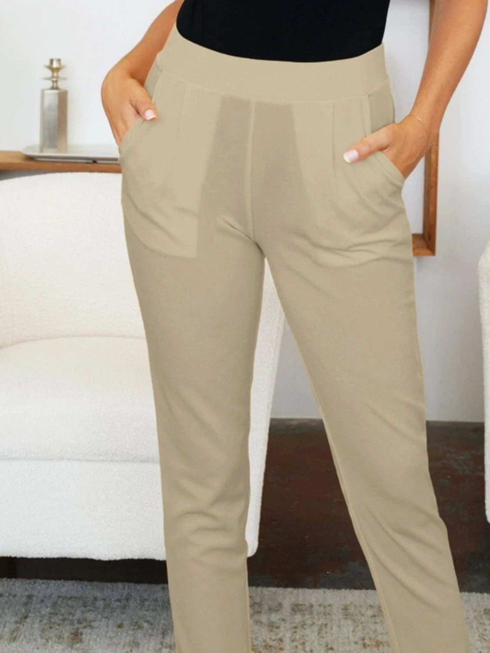 FAM-FAM Pocketed High Waist Skinny Pants - Trendsi - Flyclothing LLC