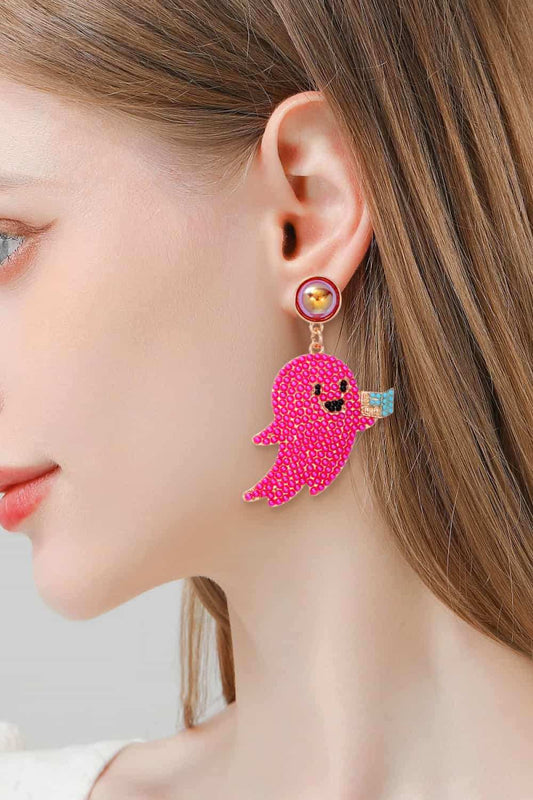 Ghost Shape Synthetic Pearl Dangle Earrings - Trendsi - Flyclothing LLC