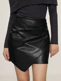 Ruched Mini Skirt with Zipper - Trendsi - Flyclothing LLC