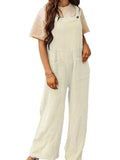 Full Size Casual Wide Leg Textured Overalls Plus Size - Trendsi - Flyclothing LLC