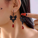 Gothic Bat Drop Earrings - Trendsi - Flyclothing LLC