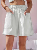 Full Size Pocketed Elastic Waist Shorts - Trendsi - Flyclothing LLC