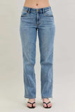 Judy Blue Frayed Hem Cell Phone Pocket Dad Jeans - Trendsi - Flyclothing LLC