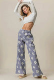 BiBi Flower Printed Side Pocket Wide Pants - Trendsi - Flyclothing LLC
