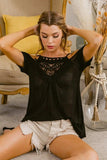 BiBi Front Crochet Lace Adjustable Strap Top - Trendsi - Flyclothing LLC