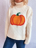 Pumpkin Turtleneck Long Sleeve Sweater - Trendsi - Flyclothing LLC