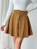Buttoned Mini Skirt - Trendsi - Flyclothing LLC