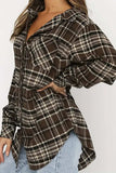 Plaid Collared Neck Long Sleeve Shirt - Trendsi - Flyclothing LLC