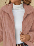 Full Size Zip-Up Long Sleeve Texture Jacket Plus Size - Trendsi - Flyclothing LLC