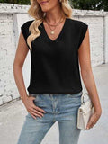 Lovelet Ribbed Slit V-Neck Sweater Vest - Trendsi - Flyclothing LLC