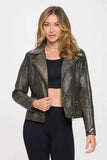 Coalition LA Studded Classic Moto Faux Leather Jacket - Trendsi - Flyclothing LLC