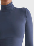 Turtleneck Long Sleeve T-Shirt - Trendsi - Flyclothing LLC