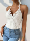 Halter Neck Lace Bodysuit - Trendsi - Flyclothing LLC