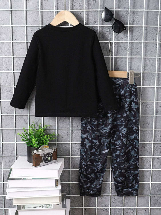 Children's Camouflage Color Block Top and Pants Set - Trendsi - Flyclothing LLC