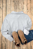 Half Zip Long Sleeve Sweatshirt - Trendsi - Flyclothing LLC