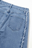 Raw Hem Wide Leg Jeans with Pockets - Trendsi - Flyclothing LLC