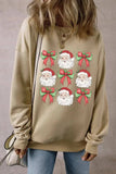 Santa Graphic Round Neck Long Sleeve Sweatshirt - Trendsi - Flyclothing LLC