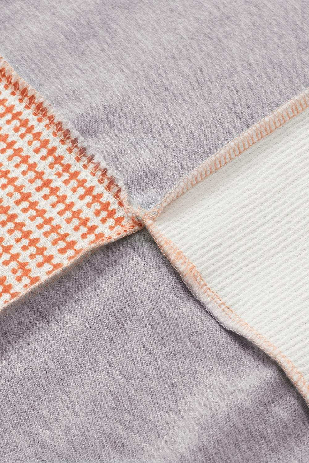 Exposed Seam Color Block Round Neck Top - Trendsi - Flyclothing LLC