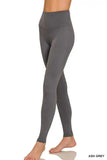 Zenana Premium Microfiber Wide Waistband Leggings - Trendsi - Flyclothing LLC