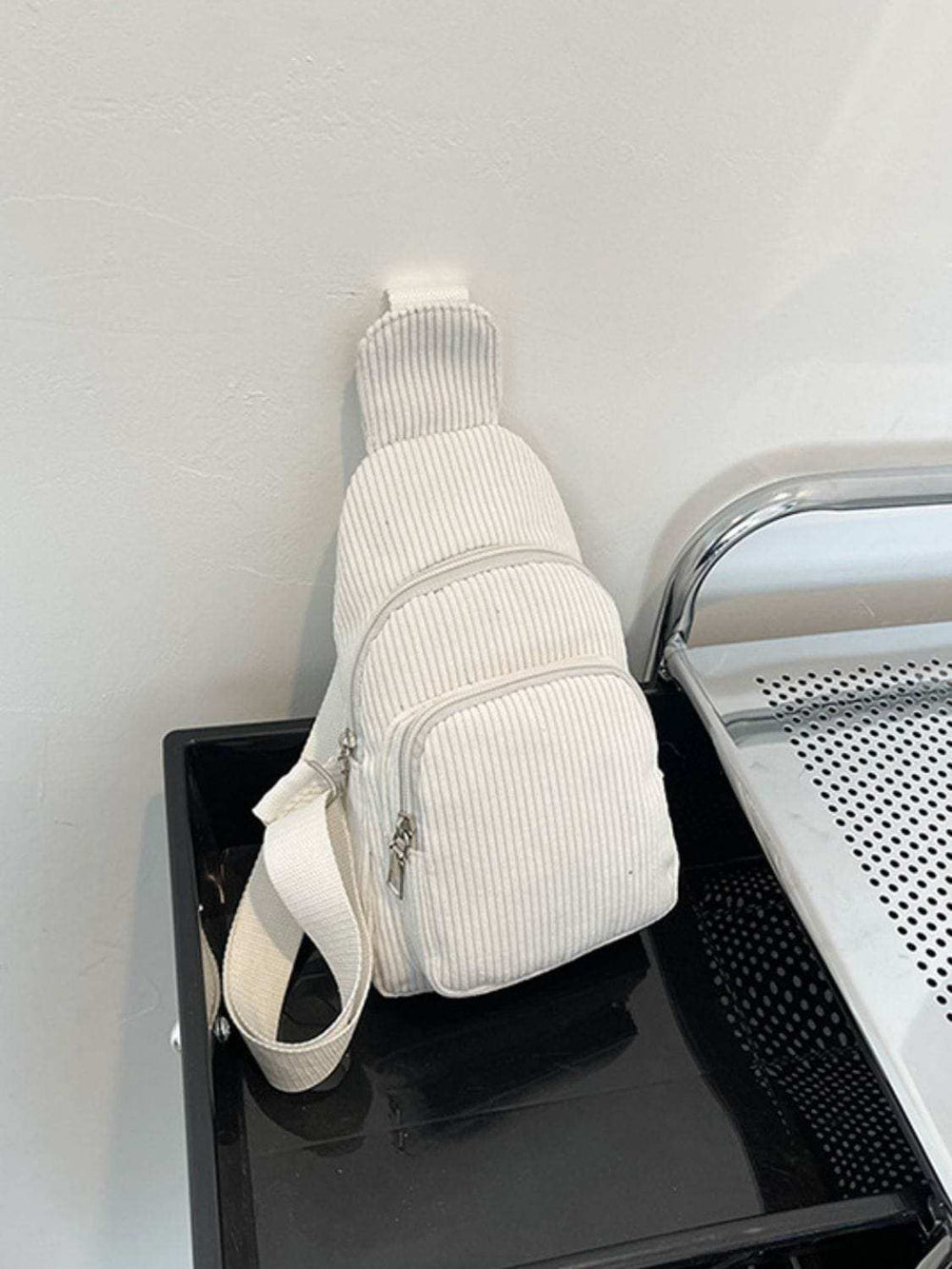 Corduroy Solid Color Crossbody Bag - Trendsi - Flyclothing LLC