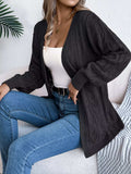 Openwork Open Front Long Sleeve Cardigan - Trendsi - Flyclothing LLC