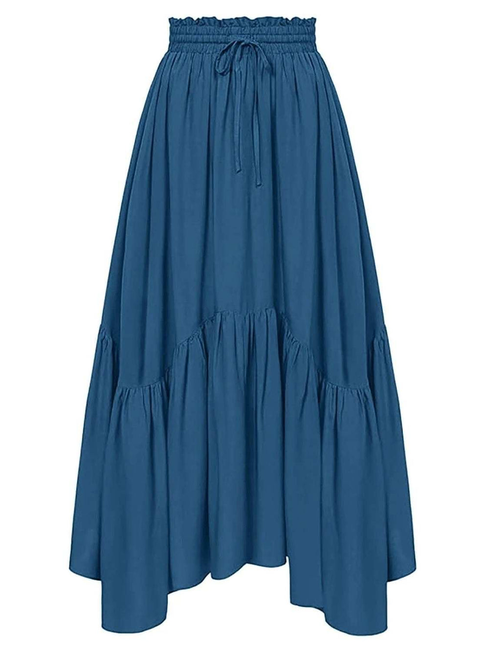 Smocked Waist Band Ruched Layered Skirt - Trendsi - Flyclothing LLC