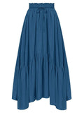 Smocked Waist Band Ruched Layered Skirt - Trendsi - Flyclothing LLC