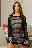 BiBi Long Sleeve Knit Cover Up - Trendsi - Flyclothing LLC