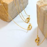 18K Gold-Plated Titanium Steel Knot Necklace - Trendsi - Flyclothing LLC