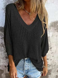 Full Size Openwork V-Neck Knit Cover Up Plus Size - Trendsi - Flyclothing LLC
