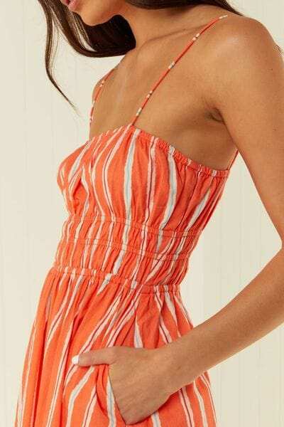 Striped Square Neck Cami Dress - Trendsi - Flyclothing LLC