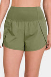 Zenana High-Waisted Zippered Back Pocket Active Shorts - Trendsi - Flyclothing LLC