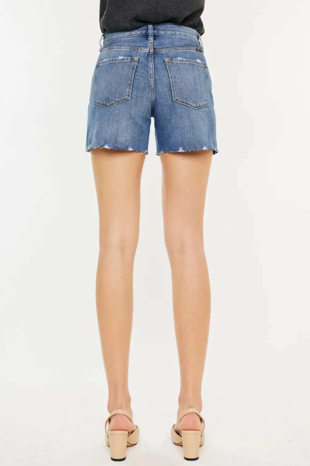 Kancan Distressed High Waist Denim Shorts - Trendsi - Flyclothing LLC