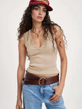Solid V-Neck Tank - Trendsi - Flyclothing LLC