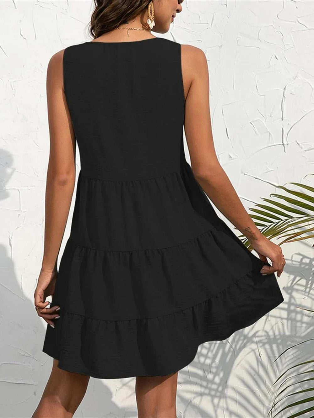 V-Neck Sleeveless Mini Dress - Trendsi - Flyclothing LLC