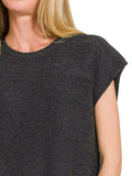 Zenana Oversized Crew Neck Sweater Vest - Trendsi - Flyclothing LLC