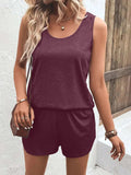 Casual Wide Strap Tank Top and Shorts Set - Trendsi - Flyclothing LLC