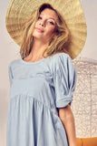 BiBi Cotton Span Knit with Puff Sleeve Baby Doll Top - Trendsi - Flyclothing LLC