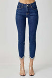 RISEN Full Size Embellished Mid Rise Crop Skinny Jeans - Trendsi - Flyclothing LLC