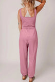 Elastic Waist Sleeveless Square Neck Jumpsuit - Trendsi - Flyclothing LLC