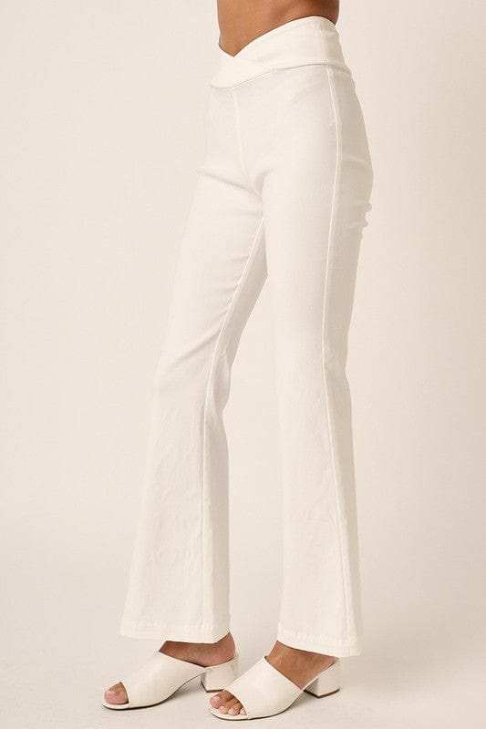 Mittoshop Surplice V Waist Flare Pants - Trendsi - Flyclothing LLC